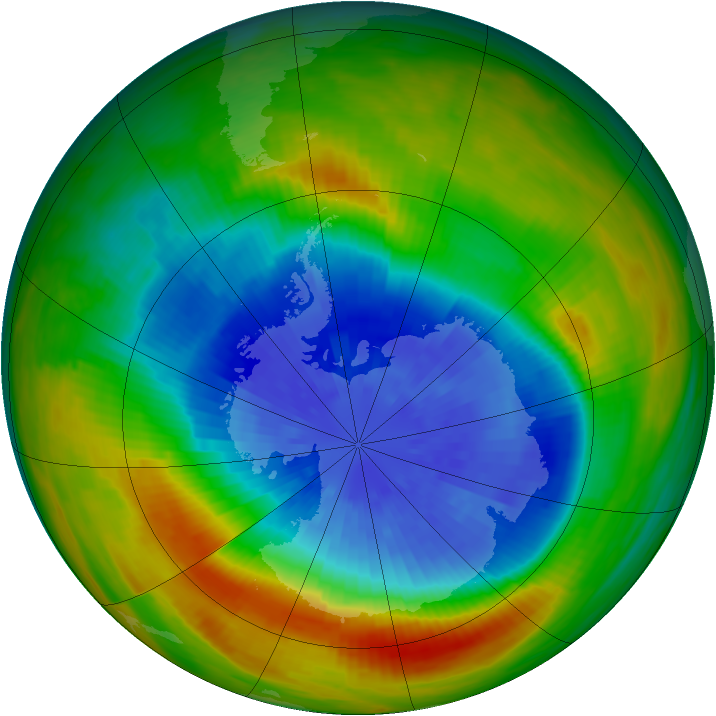 Antarctic ozone map for 23 September 1986